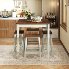 Load image into Gallery viewer, Modern Minimalist Small Dining Room Sets - 5-Piece Set with 4 Saddle Stools - Suitable for Kitchen and Restaurant
