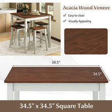 Load image into Gallery viewer, Modern Minimalist Small Dining Room Sets - 5-Piece Set with 4 Saddle Stools - Suitable for Kitchen and Restaurant
