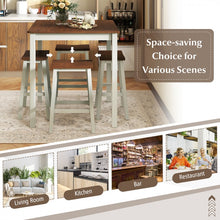 Load image into Gallery viewer, Modern Minimalist Small Dining Room Sets - 5-Piece Set with 4 Saddle Stools - Suitable for Kitchen and Restaurant
