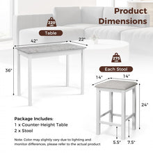 Load image into Gallery viewer, Modern Dining Room Table Sets - 3-Piece Set with Built-in Rectangular Table and Bar Stools - Suitable for Kitchen and Restaurant
