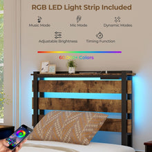 Load image into Gallery viewer, Industrial Style Metal Bed Frame with Drawers USB Ports and LED Lights

