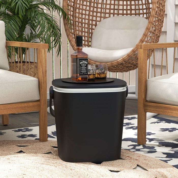 3-in-1 Portable Camping Cooler Bar Table with Adjustable Height