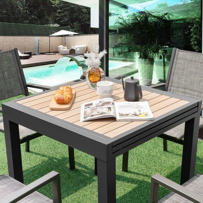 Outdoor Expandable Dining Table - Seats Up to 6 People, Suitable for Patio and Backyard