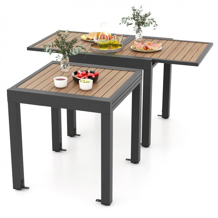 Outdoor Expandable Dining Table - Seats Up to 6 People, Suitable for Patio and Backyard