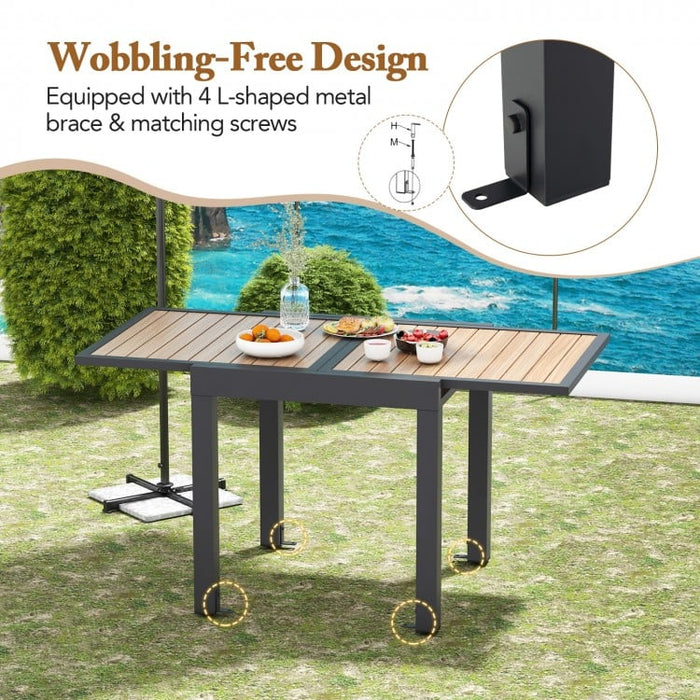 Outdoor Expandable Dining Table - Seats Up to 6 People, Suitable for Patio and Backyard