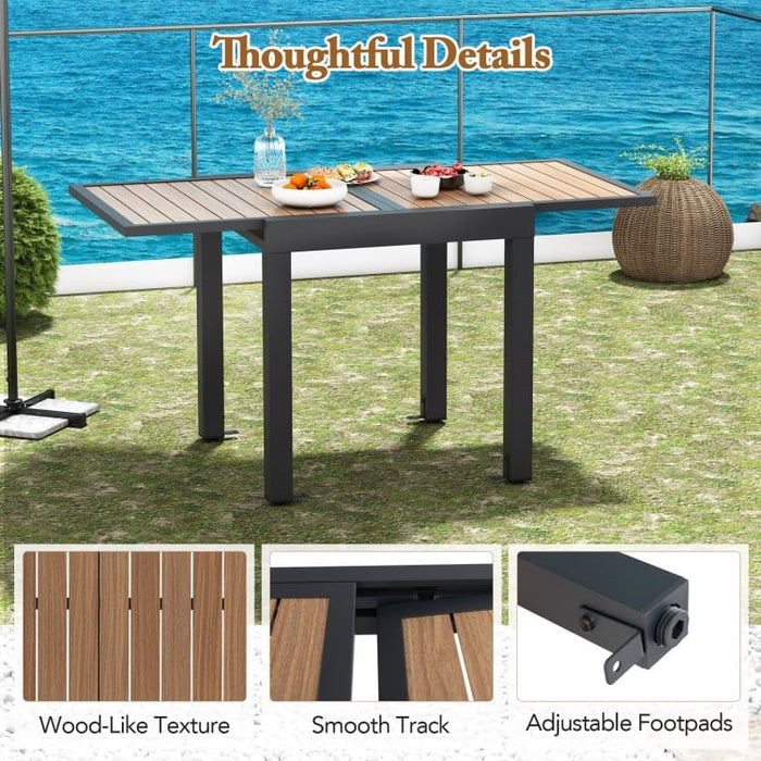 Outdoor Expandable Dining Table - Seats Up to 6 People, Suitable for Patio and Backyard