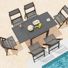 Charger l&#39;image dans la galerie, Outdoor Gray Expandable Dining Table - Seats Up to 6 People - Suitable for Patio, Backyard, and Poolside
