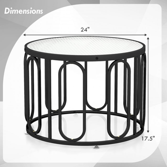 Costway Modern Round Dining Table and Coffee Table - Suitable for Living Room and Cafe