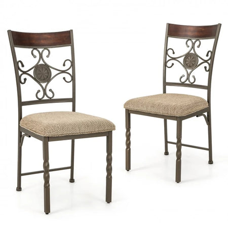 2-Piece Set of Retro Armless Dining Chairs for Restaurants and Kitchens
