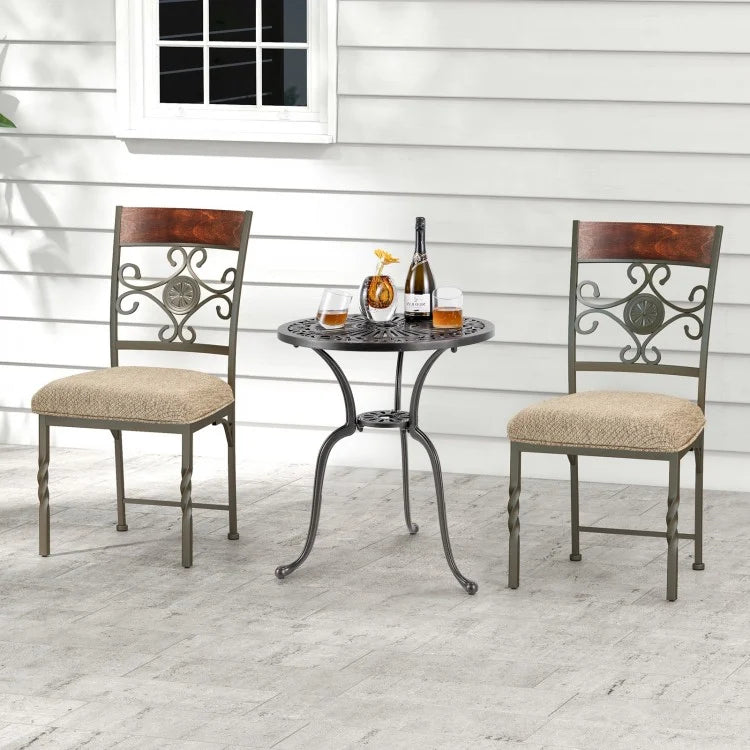 2-Piece Set of Retro Armless Dining Chairs for Restaurants and Kitchens