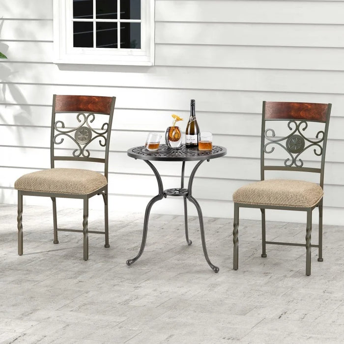 2-Piece Set of Retro Armless Dining Chairs for Restaurants and Kitchens
