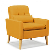 Load image into Gallery viewer, Modern Minimalist Comfortable Armchair with Lumbar Pillow
