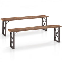 Charger l&#39;image dans la galerie, Outdoor Patio Picnic Rectangular Bench Table Chair Furniture Set
