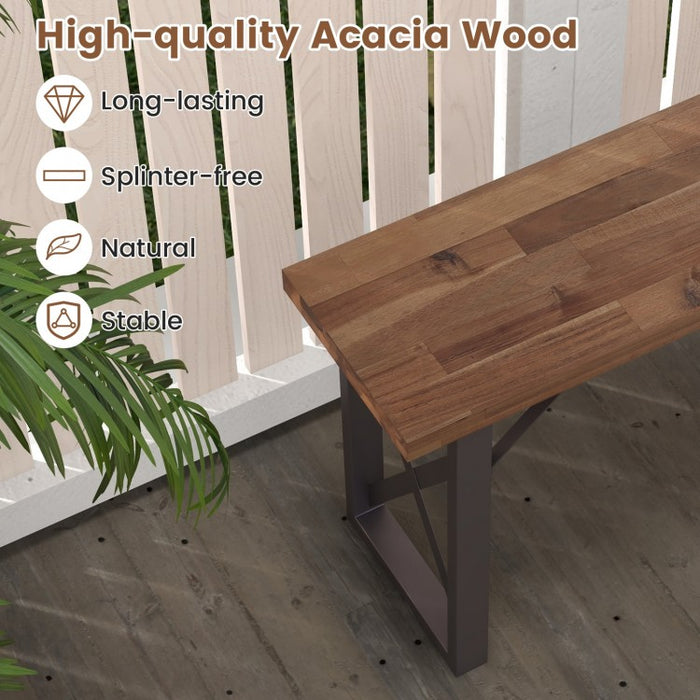 Outdoor Patio Picnic Rectangular Bench Table Chair Furniture Set