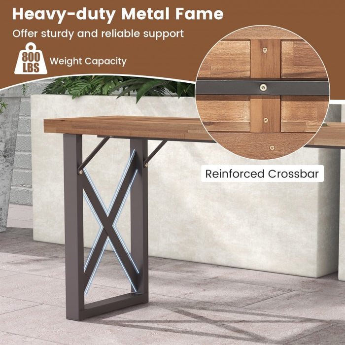 Outdoor Patio Picnic Rectangular Bench Table Chair Furniture Set