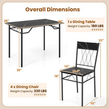 Load image into Gallery viewer, Modern Minimalist 5-Piece Dining Room Table and Chairs Set with Long Table and 4 Chairs - Suitable for Kitchen and Restaurant

