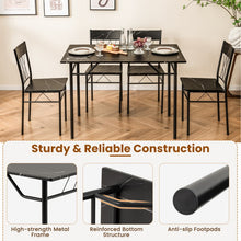 Load image into Gallery viewer, Modern Minimalist 5-Piece Dining Room Table and Chairs Set with Long Table and 4 Chairs - Suitable for Kitchen and Restaurant
