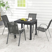Charger l&#39;image dans la galerie, Outdoor Gray Dining Room Table and Chairs Set - 5-Piece Set with Expandable Table - Suitable for Backyard and Patio
