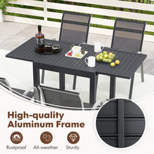 Charger l&#39;image dans la galerie, Outdoor Gray Dining Room Table and Chairs Set - 5-Piece Set with Expandable Table - Suitable for Backyard and Patio
