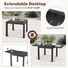 Charger l&#39;image dans la galerie, Outdoor Gray Dining Room Table and Chairs Set - 5-Piece Set with Expandable Table - Suitable for Backyard and Patio
