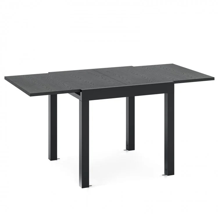 Outdoor Gray Extendable Dining Table - Seats Up to 6 People, Suitable for Patio and Backyard