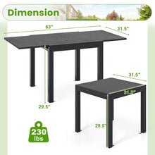 Charger l&#39;image dans la galerie, Outdoor Gray Extendable Dining Table - Seats Up to 6 People, Suitable for Patio and Backyard
