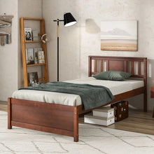 Load image into Gallery viewer, Costway Furniture:Rustic Vintage Wooden Bed with Headboard
