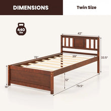 Load image into Gallery viewer, Costway Furniture:Rustic Vintage Wooden Bed with Headboard
