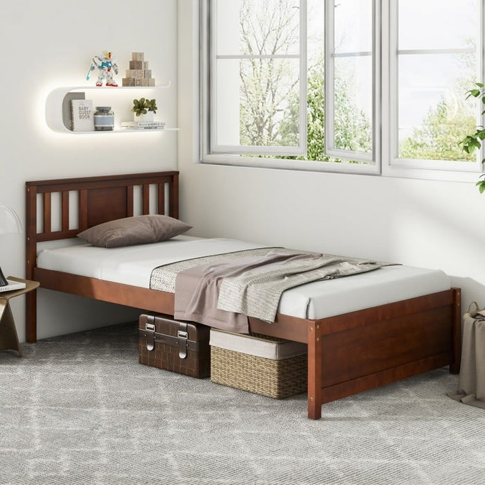 Costway Furniture:Rustic Vintage Wooden Bed with Headboard
