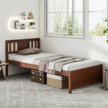 Load image into Gallery viewer, Costway Furniture:Rustic Vintage Wooden Bed with Headboard
