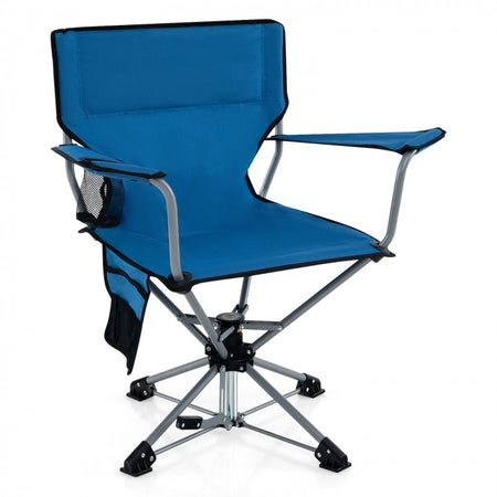 Outdoor Portable Folding Camping Chair with Swivel Function, Storage Bag, and Cup Holder - Suitable for Hiking, Fishing, and Camping