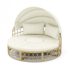 Load image into Gallery viewer, Costway Outdoor Canopy Bed with Round Sofa and Retractable Sunshade - Suitable for Patio, Garden, and Backyard
