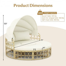 Load image into Gallery viewer, Costway Outdoor Canopy Bed with Round Sofa and Retractable Sunshade - Suitable for Patio, Garden, and Backyard
