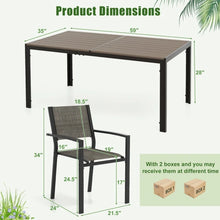 Load image into Gallery viewer, Outdoor Gray Dining Tables Sets - 7-Piece Set with Rectangular Table and 6 Chairs - Suitable for Backyard and Poolside Dining
