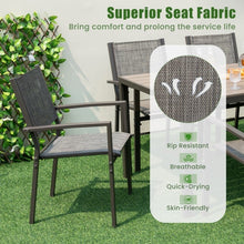 Load image into Gallery viewer, Outdoor Gray Dining Tables Sets - 7-Piece Set with Rectangular Table and 6 Chairs - Suitable for Backyard and Poolside Dining
