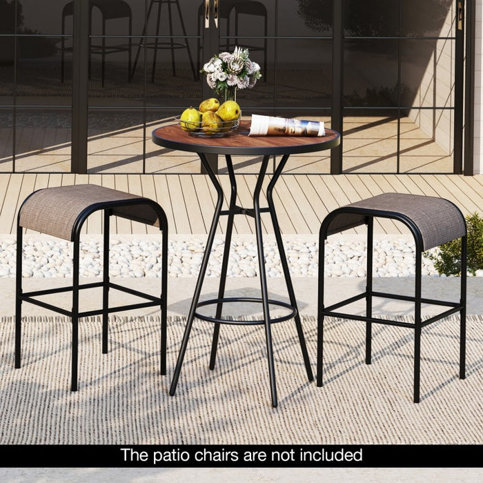 Costway Round Dining Table Mid Century Modern Style - Suitable for Patio, Bar, Backyard, and Garden