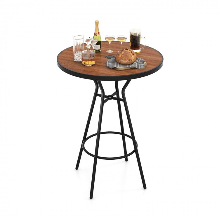 Costway Round Dining Table Mid Century Modern Style - Suitable for Patio, Bar, Backyard, and Garden