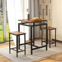 Charger l&#39;image dans la galerie, Industrial Farmhouse Dining Room Sets - 3-Piece Set with Floating Tabletop and Stools - Suitable for Kitchen, Restaurant, and Small Tavern
