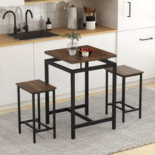 Charger l&#39;image dans la galerie, Industrial Farmhouse Dining Room Sets - 3-Piece Set with Floating Tabletop and Stools - Suitable for Kitchen, Restaurant, and Small Tavern

