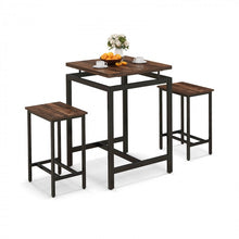 Charger l&#39;image dans la galerie, Industrial Farmhouse Dining Room Sets - 3-Piece Set with Floating Tabletop and Stools - Suitable for Kitchen, Restaurant, and Small Tavern
