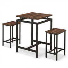 Charger l&#39;image dans la galerie, Industrial Farmhouse Dining Room Sets - 3-Piece Set with Floating Tabletop and Stools - Suitable for Kitchen, Restaurant, and Small Tavern
