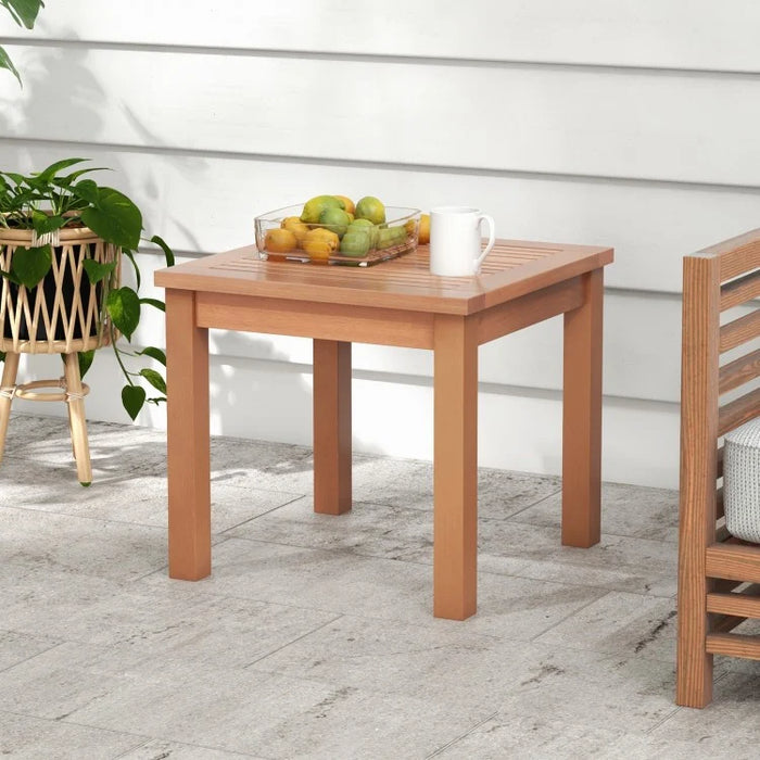 Costway Outdoor Adirondack Side Tables with Striped Top - Suitable for Camping and Patio