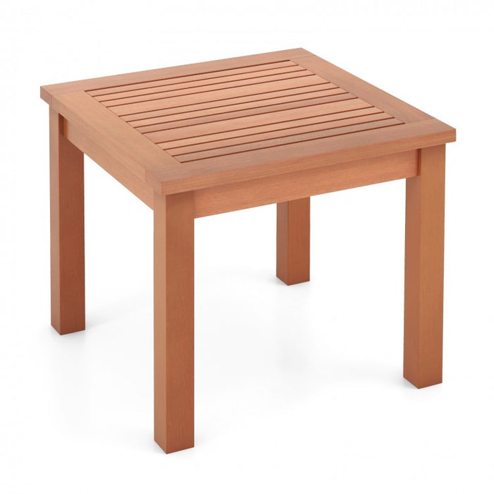 Costway Outdoor Adirondack Side Tables with Striped Top - Suitable for Camping and Patio