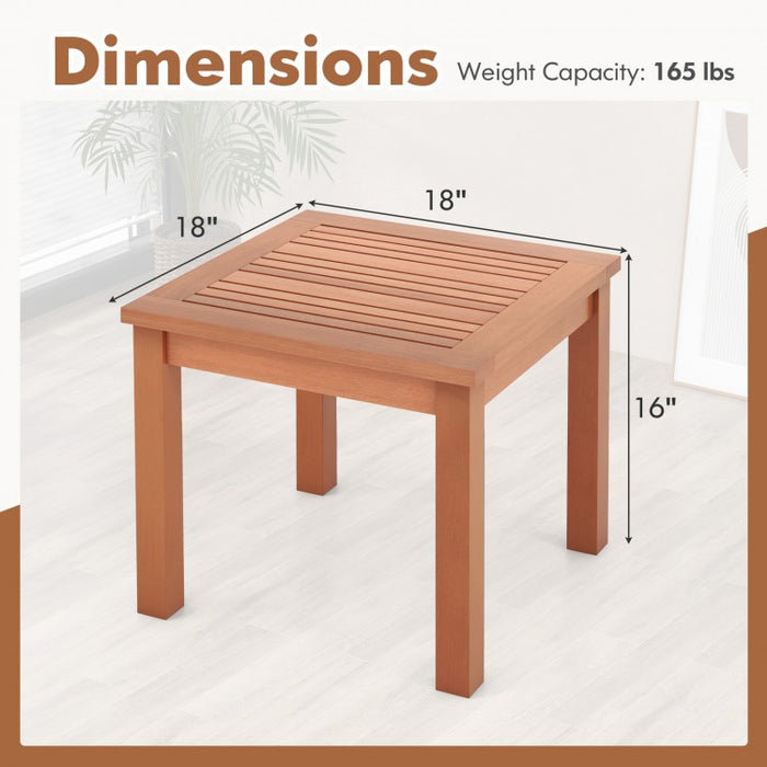 Costway Outdoor Adirondack Side Tables with Striped Top - Suitable for Camping and Patio