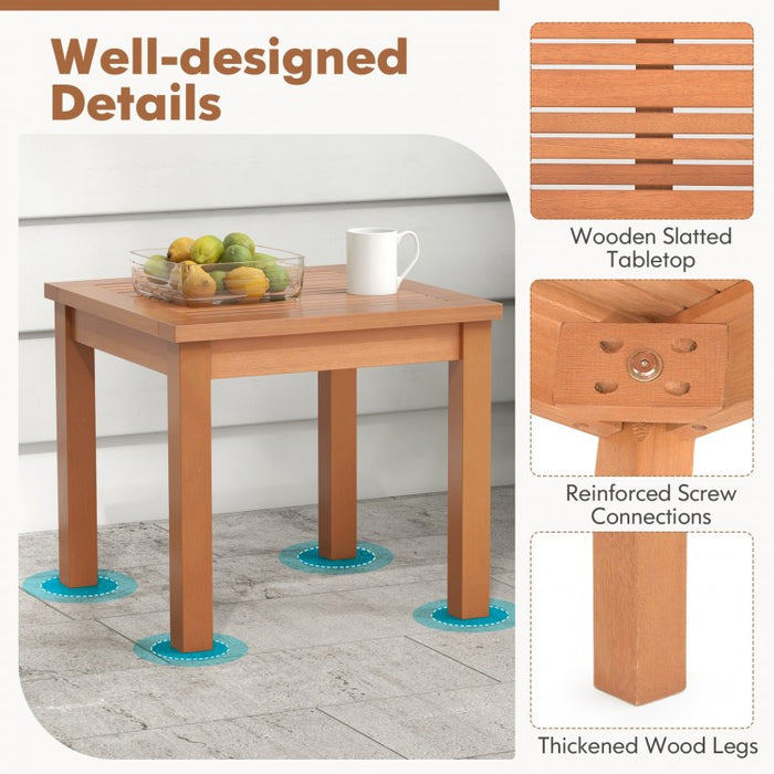 Costway Outdoor Adirondack Side Tables with Striped Top - Suitable for Camping and Patio