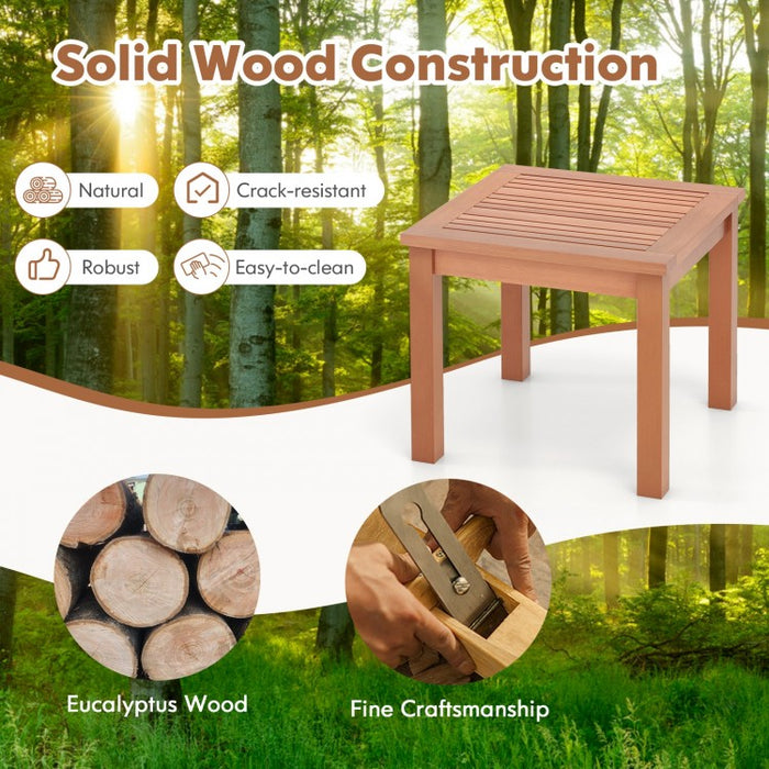 Costway Outdoor Adirondack Side Tables with Striped Top - Suitable for Camping and Patio
