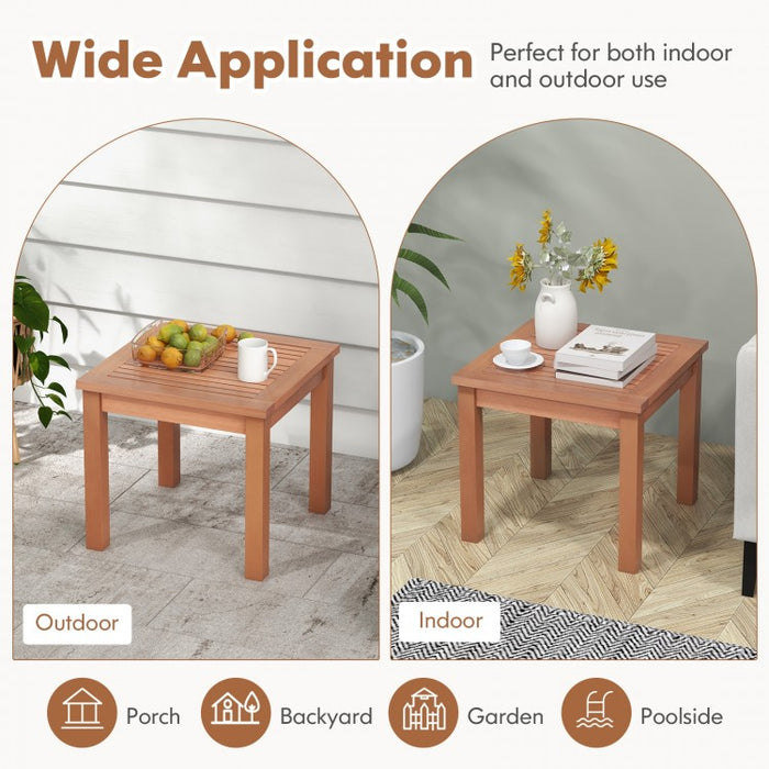 Costway Outdoor Adirondack Side Tables with Striped Top - Suitable for Camping and Patio