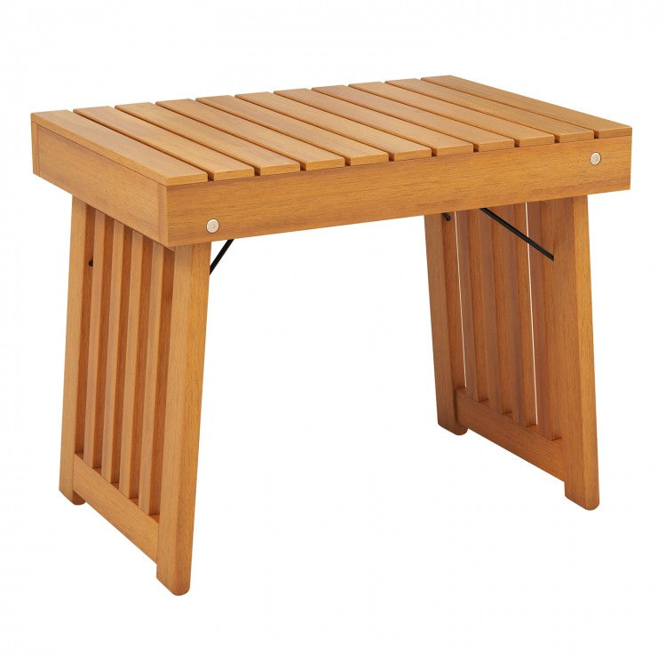 Costway Folding Wooden Side Table Coffee Table - Suitable for Patio and Backyard