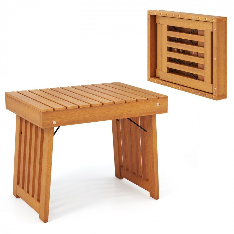 Costway Folding Wooden Side Table Coffee Table - Suitable for Patio and Backyard