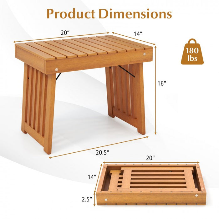 Costway Folding Wooden Side Table Coffee Table - Suitable for Patio and Backyard